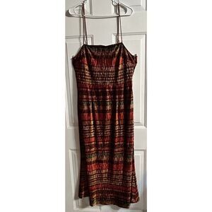 Lulus Midi Length Dress Adjustable Spaghetti Straps Empire Waist Side Zip Large